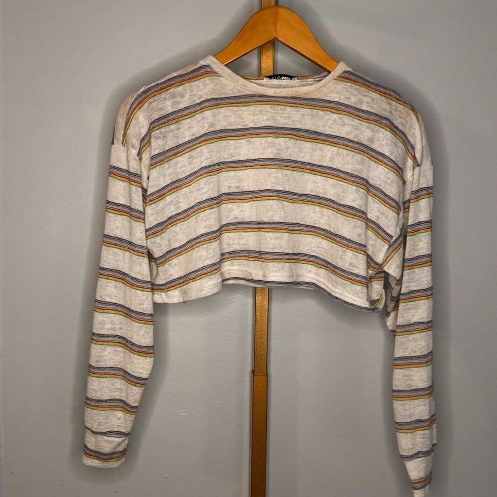 Multicolor Striped Crop Top
